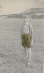 Harold in his first pair of Soccer boots approximately 1950 Yorkshire, England